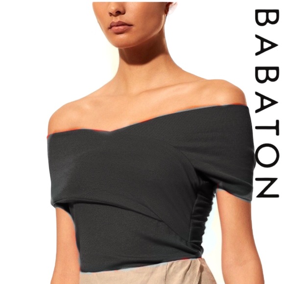 Aritzia Tops - Aritzia babaton TRENDY CROSS OFF-SHOULDER SHORT SLEEVE TOP